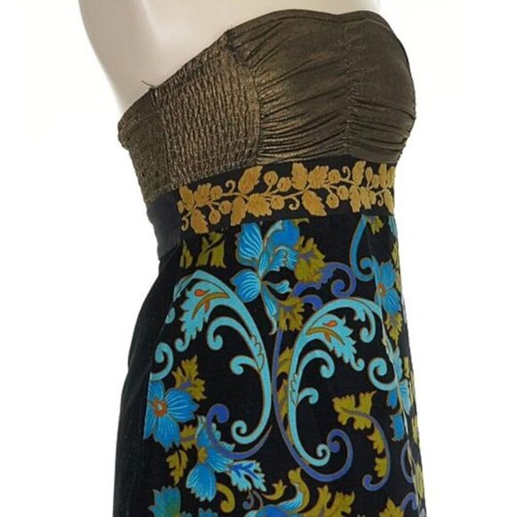 Vintage Free People Lost In Paradise Metallic Velvet Mini Dress Valentines SZ 2 - Picture 14 of 16